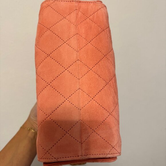Authentic Chanel Mini 25 Coral Suede Brand New in Box - Picture 4 of 13